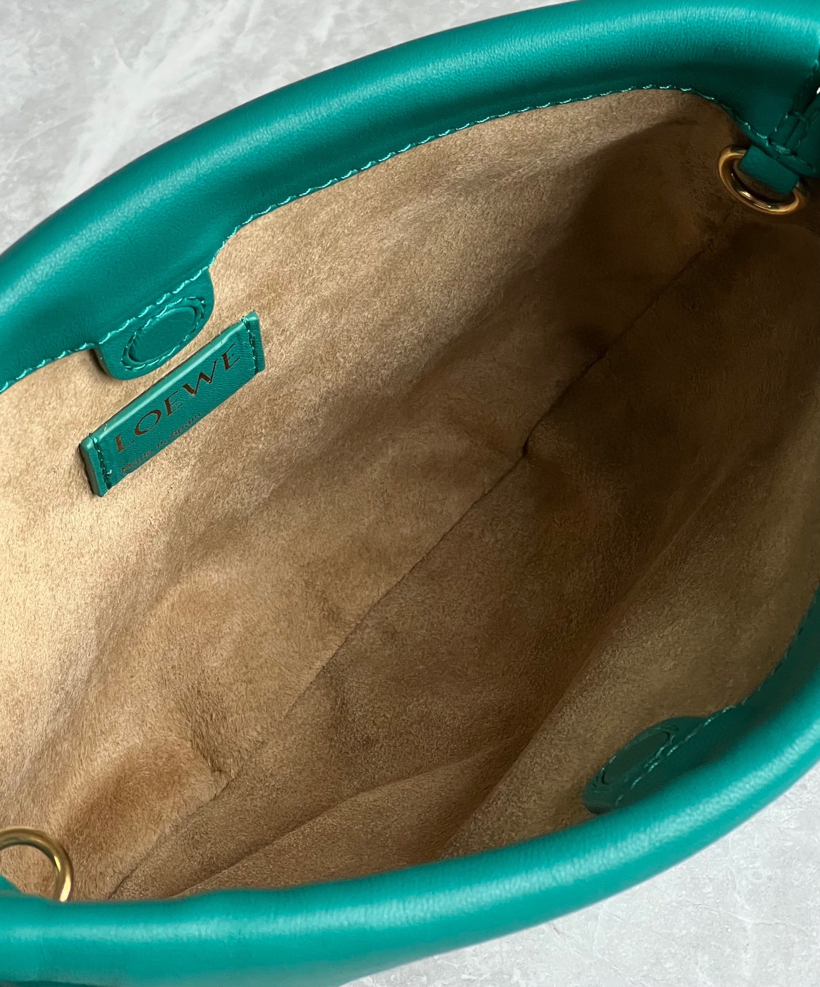 Loewe Medium Flamenco Purse in Mellow Nappa Lambskin Deep Turquoise